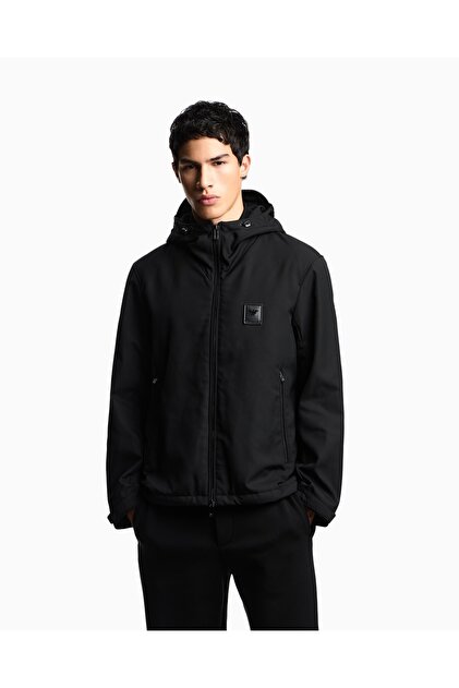 Emporio Armani Erkek Normal Kalıp Kapüşonlu Metalik Logo Detaylı