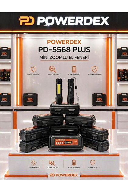 powerdex Şarjlı Metal Yağmur Suyu Geçirmez Xpe Cob Led'li El