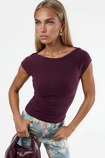 Busem Slim Fit Boat Neck Blouse