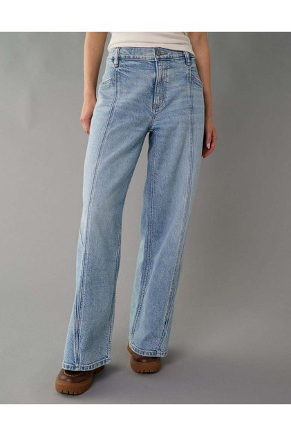 بنطلون جينز واسع الساق منخفض الخصر من AE Dreamy Drape