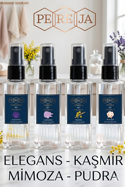 Pereja 4'lü Kolonya 50 ml Elegance-mimoza-pudra-kaşmir - Fiyatı
