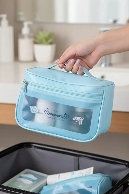 STAR ROAD XINLONG うちわ ミニポーチバッグ セット 美品 Miniso Sanrio Lisanslı Cinnamoroll Makyaj Seyahat Çantası - Geniş