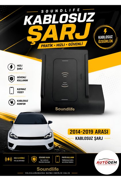 GOLF 7 MK7 2014-2019 ARASI KABLOSUZ ŞARJ