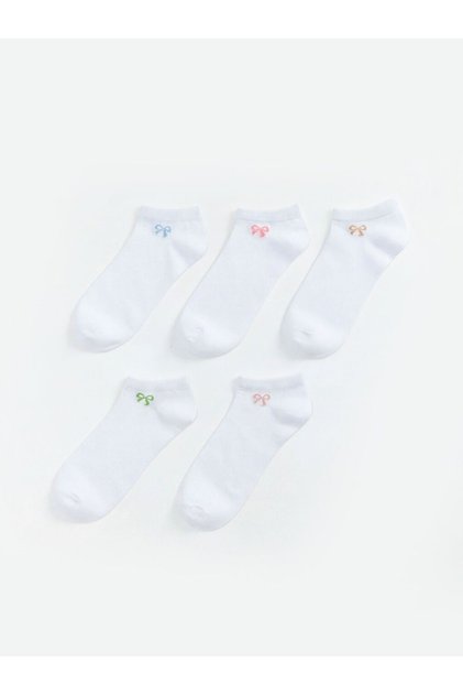 Bow Patterned Women's Booties Socks 5-Pack (S6)