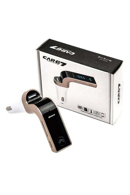 شاحن سيارة بلوتوث CARG7 مع جهاز إرسال FM ومشغل MP3 ومنفذ USB وبطاقة TF مع ميكروفون مدمج للتحدث بدون استخدام اليدين