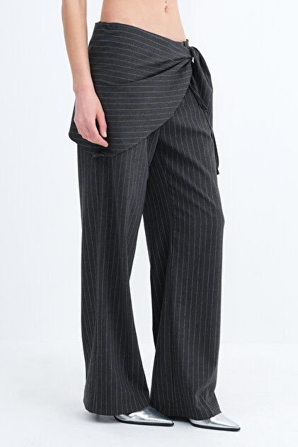 Addax Çizgili Wide Leg Pantolon PN18225 - Fiyatı, Yorumları