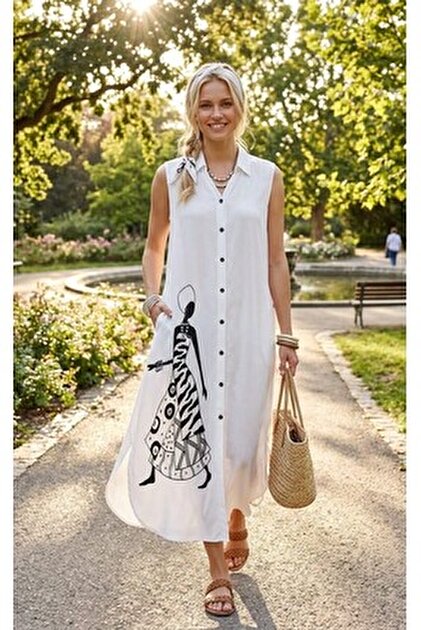 knee length dresses for ladies Portofino Linen Dress - Made in Italy