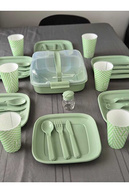 Titiz Plastik 6 KİŞİLİK 32 PARÇA TAM DONANIMLI PİKNİK SETİ TUZLUK