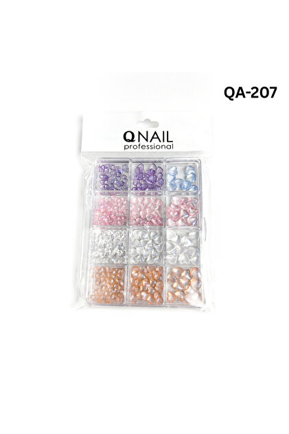 QNAIL Renkli Tırnak Taşı Seti 12'Li Nail Art Süsleme Parlak