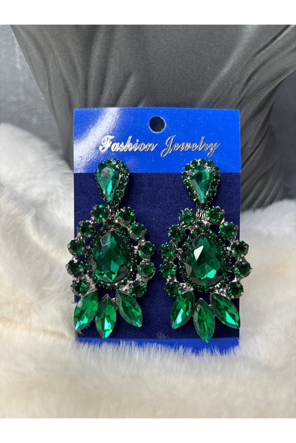 Crystal Stone Elegant Cut Dangle Earrings Bridal Wedding Jewelry