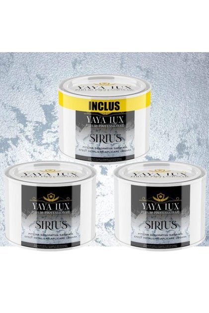 Vopsea Decorativă de Lux Sirius, Argintiu Vibrant cu Perle de Sticlă, 1,5L