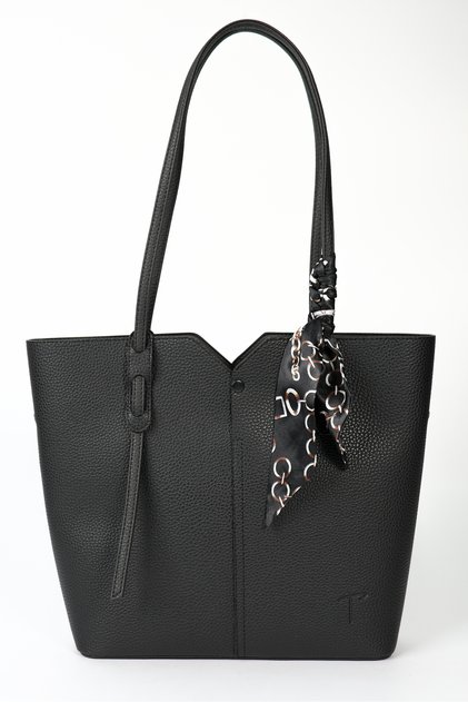 Women's Black Double Handle Shoulder Bag - Cnt2000