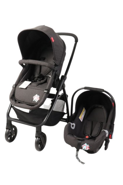 2-in-1 Baby Stroller with Infant Car Seat - Black