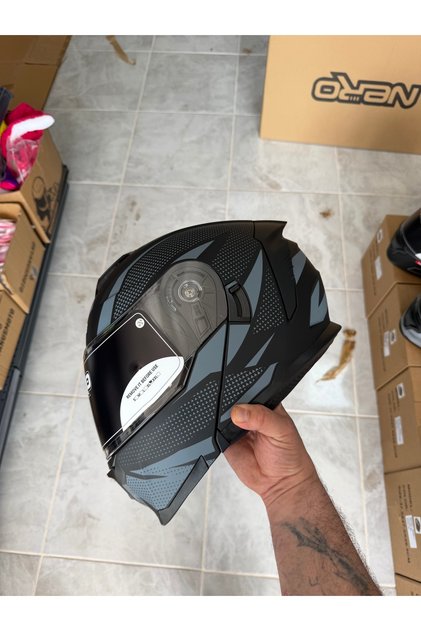 MOTOSİKLET KASK ÇENE AÇILIR NERO