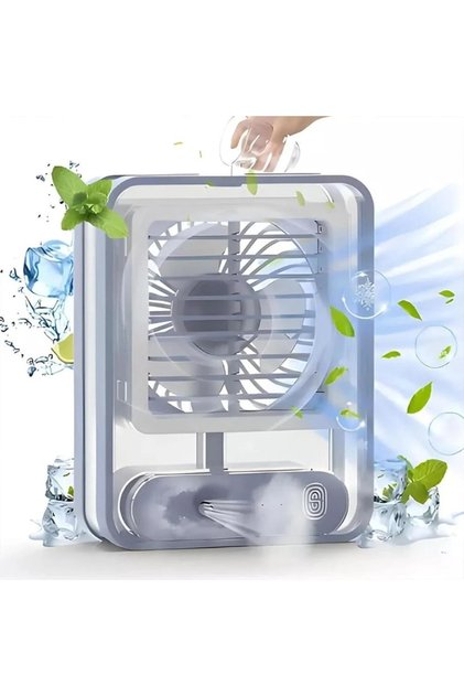 مروحة مكتبية مع رذاذ مائي، ضوء ليلي LED، مروحة رذاذ مائي تعمل بالبطارية الكهربائية، DX2533