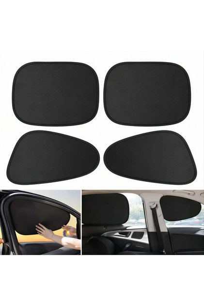 Parasolar auto 50 cm pentru geam lateral, 4 bucăți, Folie electrostatică opacă, Protecție UV