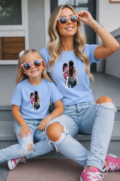 Mother-Daughter Matching Oversize T-Shirt Twin T-Shirt 100% Cotton Comfortable Fit (Single Price)