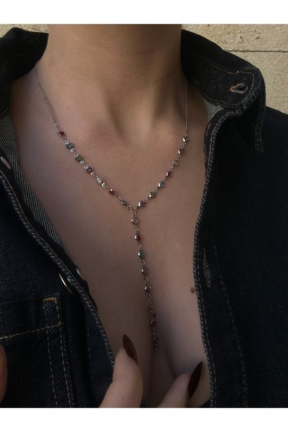 Heart Detail Stainless Steel Y Necklace