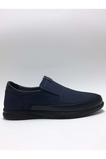 Genuine Leather Dark Blue Lightweight Daily Laceless Summer Men's Shoes