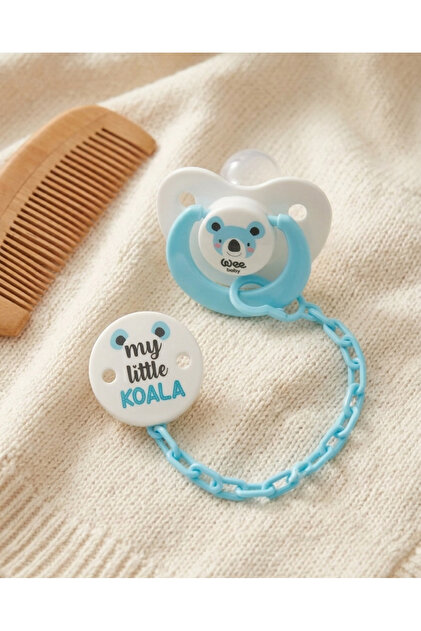Orthodontic Pacifier and Clip Strap Set - Blue 6-18 Months No:2