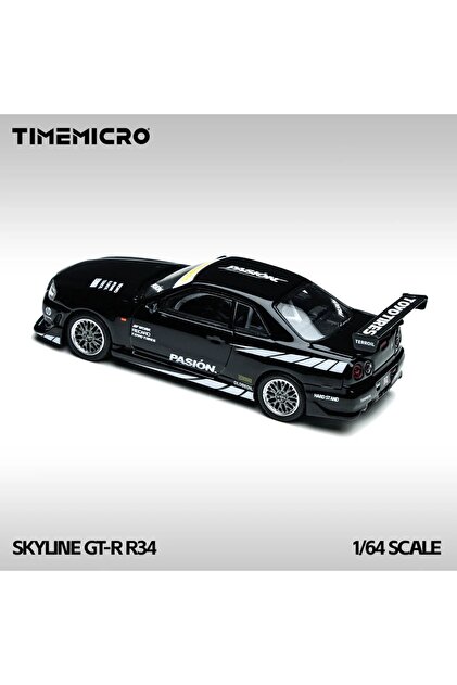 HOT WHEELS TimeMicro 1:64 Nissan Skyline GT-R R34 Siyah JDM