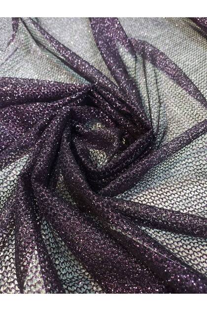 Tulle negru cu glitter mov – eleganță cu accente strălucitoare