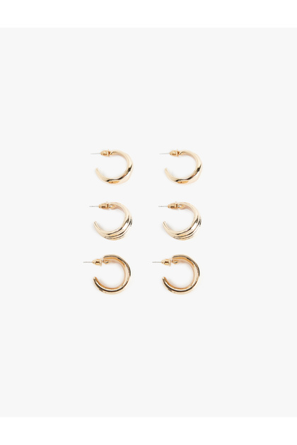 Set of 3 Thick Hoop Earrings