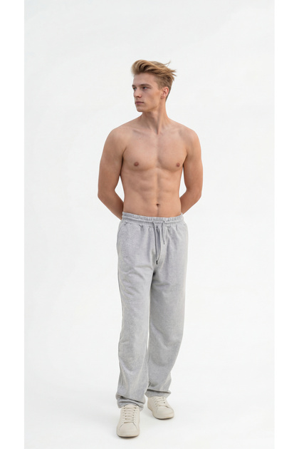 Men's Baggy Comfortable Fit Wide Leg 2 Thread Sweatpants