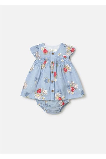 Baby Girl 2-Piece Dress and Panties Set Blue 1805