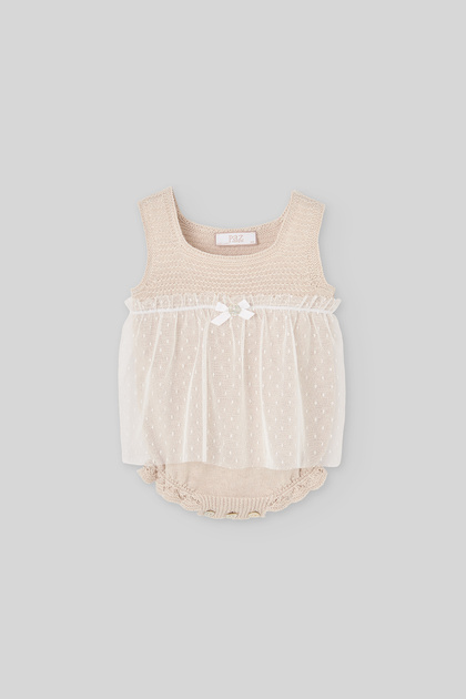 Newborn Snap Fastener Beige Bodysuit