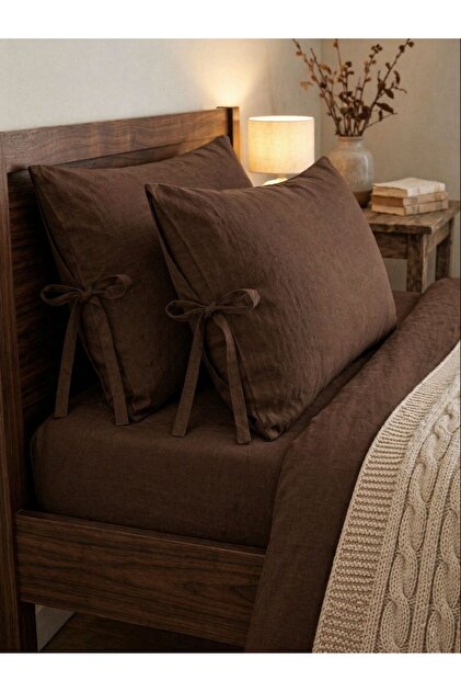 Yastık Kılıfı 2 li set - %100 Pamuklu - 50x70 cm - Kahve