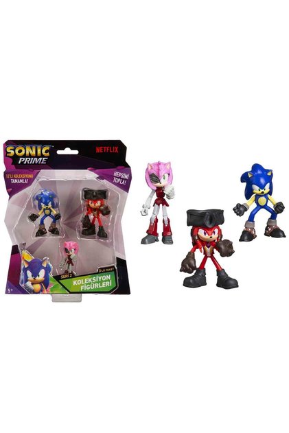 Prime 3’lü Figür Seti S2 - Siyah Eldivenli - Knuckles - Rusty Rose