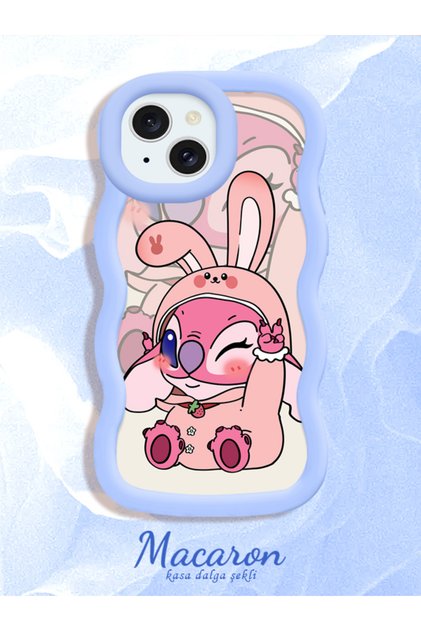 Simple Blue Silicone Phone Case Cute Pattern Compatible with iPhone 13 Shockproof