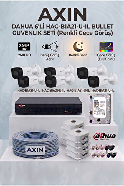 Dahua 8 Kameralı Güvenlik Sistemi 2MP Full HD Kamera Seti 500GB