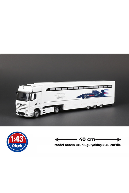 1:43 Ölçek 2016 Mercedes Benz Actros Team Williams Martini Racing Diecast Metal Minyatür Model Araba 40cm