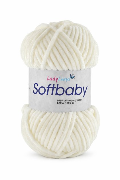 Softbaby (Velvet-Chenille) Hand Knitting Yarn 503 Light Cream