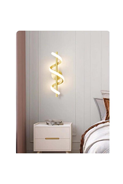 Aplică LED de perete, 15W, 800lm, Spirală Creativă, Auriu, Lumină Caldă/Neutră/Rece