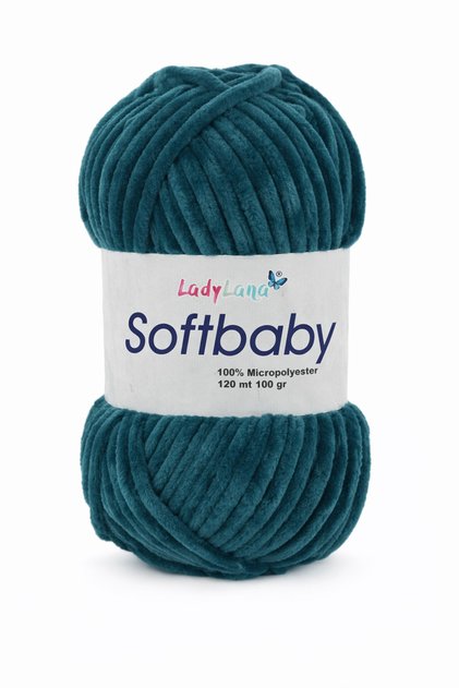 Softbaby (Velvet-Chenille) Hand Knitting Yarn 534 Petrol Blue