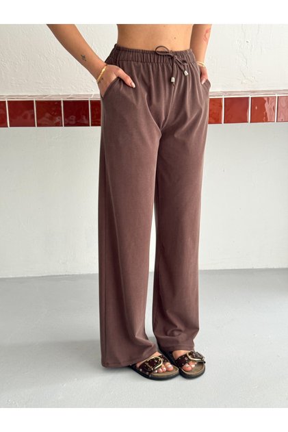 Women's Modal Woven Lace-Up Wide-Leg Pants