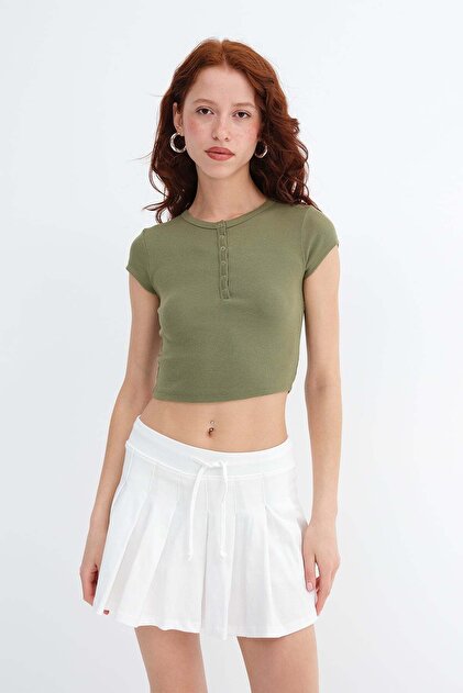 Addax Yakası Çıtçıtlı Modal T-shirt P0346-İ12 - Fiyatı, Yorumları