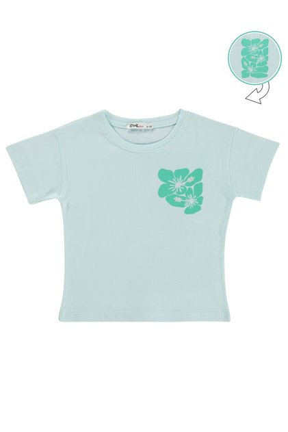 Hibiscus Printed T-Shirt for Ages 2-5 - Green