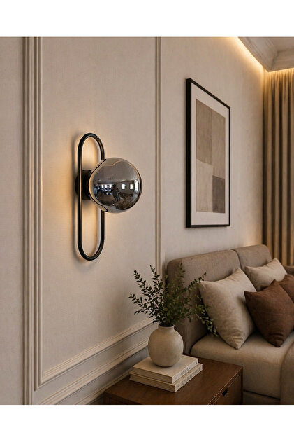 Gaya Black Case Globe Glass Wall Sconce