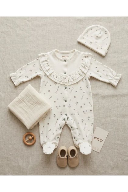 Girls' Bootie Romper and Headband - 100% Natural Cotton