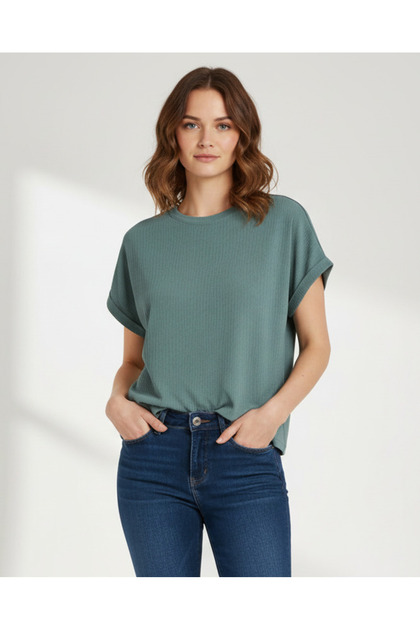 Women Green Textured Top