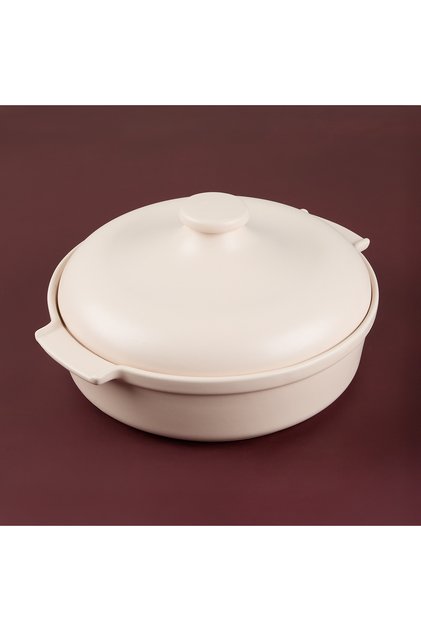 Elissa Covered Karnıyarık Oven Dish Matte White 29 cm