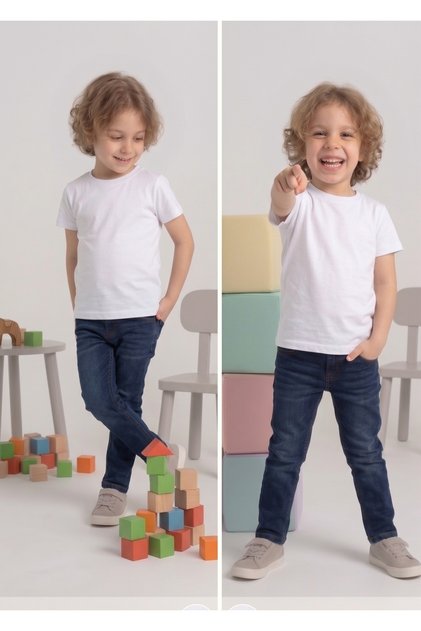 Children's T-Shirt 2-Pack White Cotton Lycra T-Shirt
