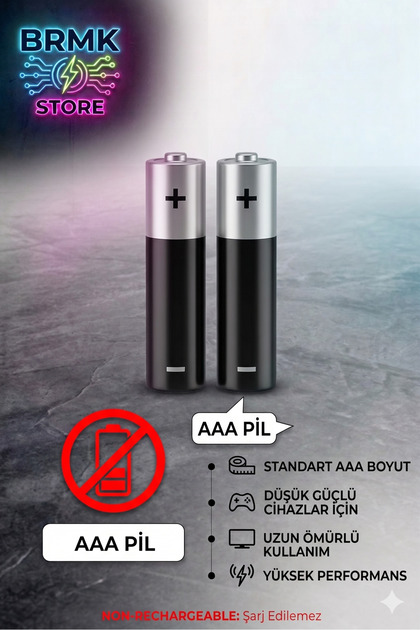 KALİTELİ 2 ADET AAA İNCE PİL