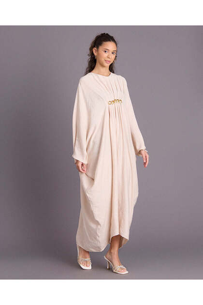 Senior Girls Beige Kaftan Dress