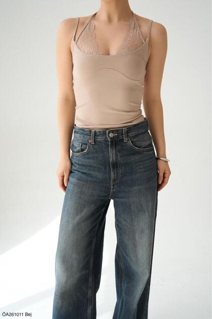 Women's Lace Detailed Strappy Blouse