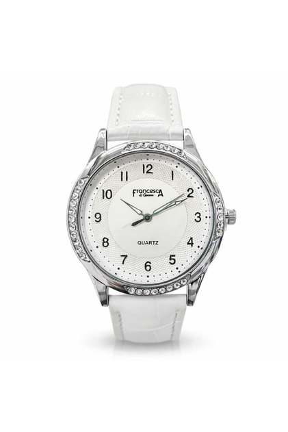 Ceas de dama, model cu cifre, Alb,